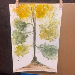 ✨HAND PAINTED | Water color Art, Ink,  & Gold Flake